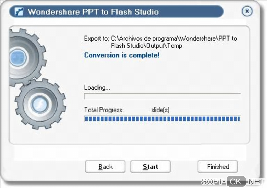 Screenshot №1 "Wondershare PPT to Flash Studio"