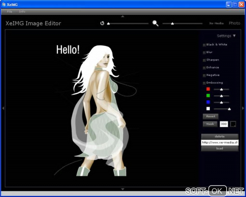 The appearance "XeIMG Image Editor"