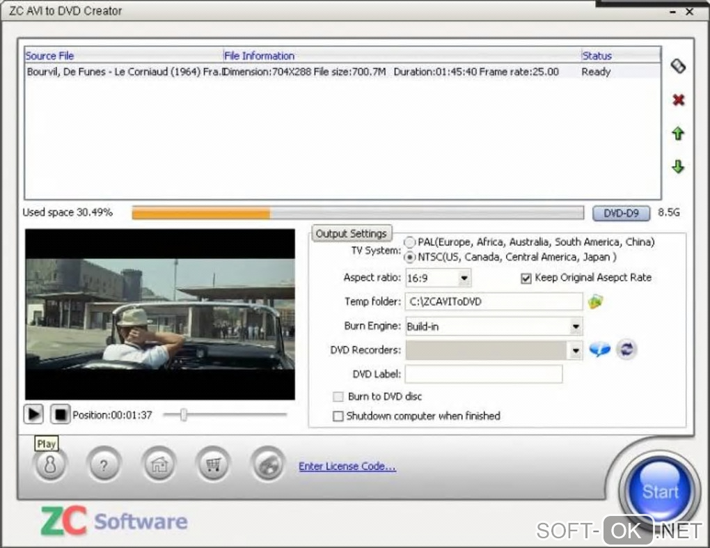 Screenshot №2 "ZC AVI to DVD Creator"