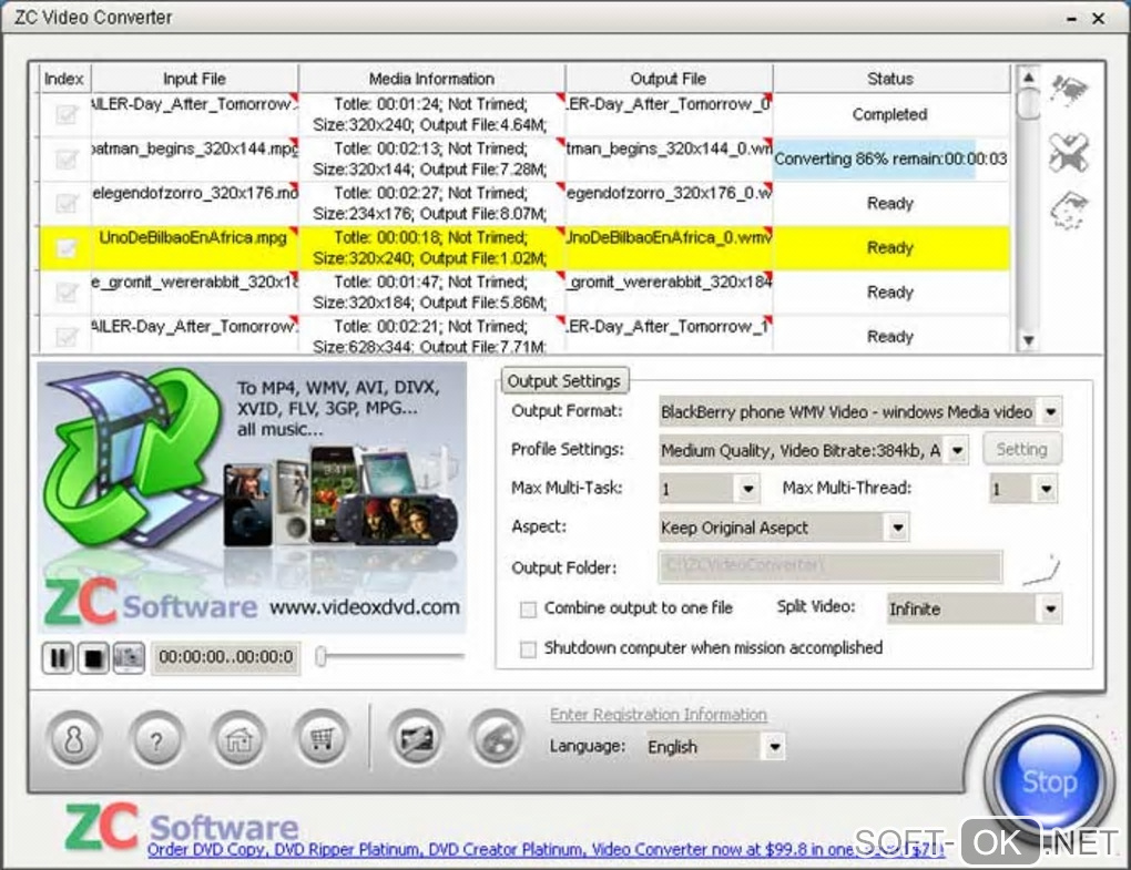 The appearance "ZC Video Converter"