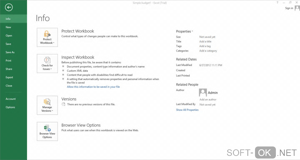 Screenshot №1 "Microsoft Excel 2013"