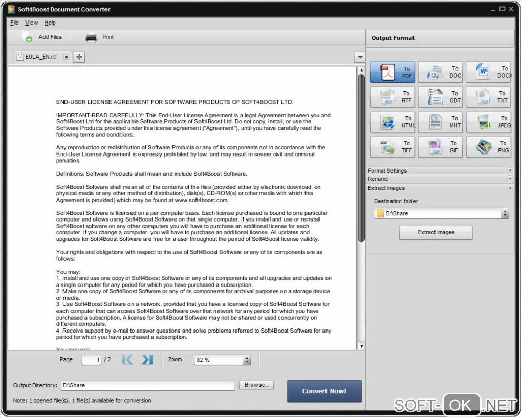 Screenshot №2 "Soft4Boost Document Converter"