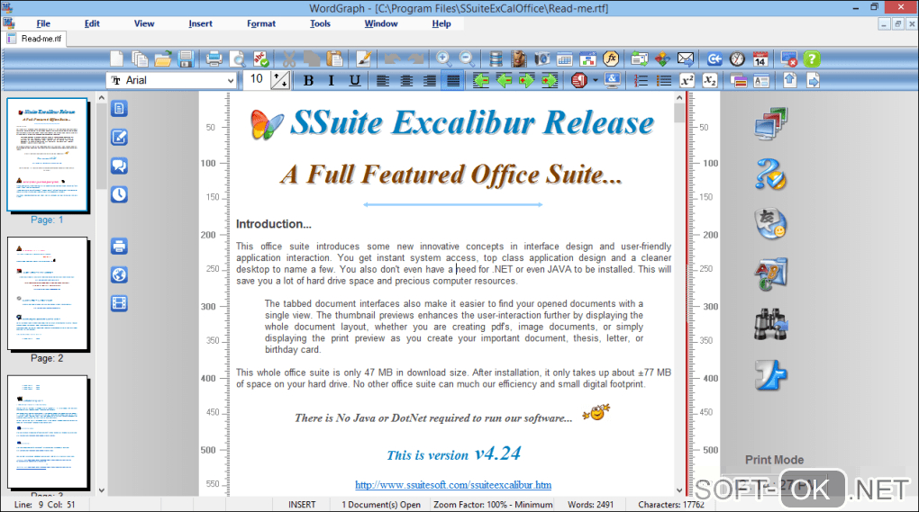 The appearance "SSuite Office WordGraph"