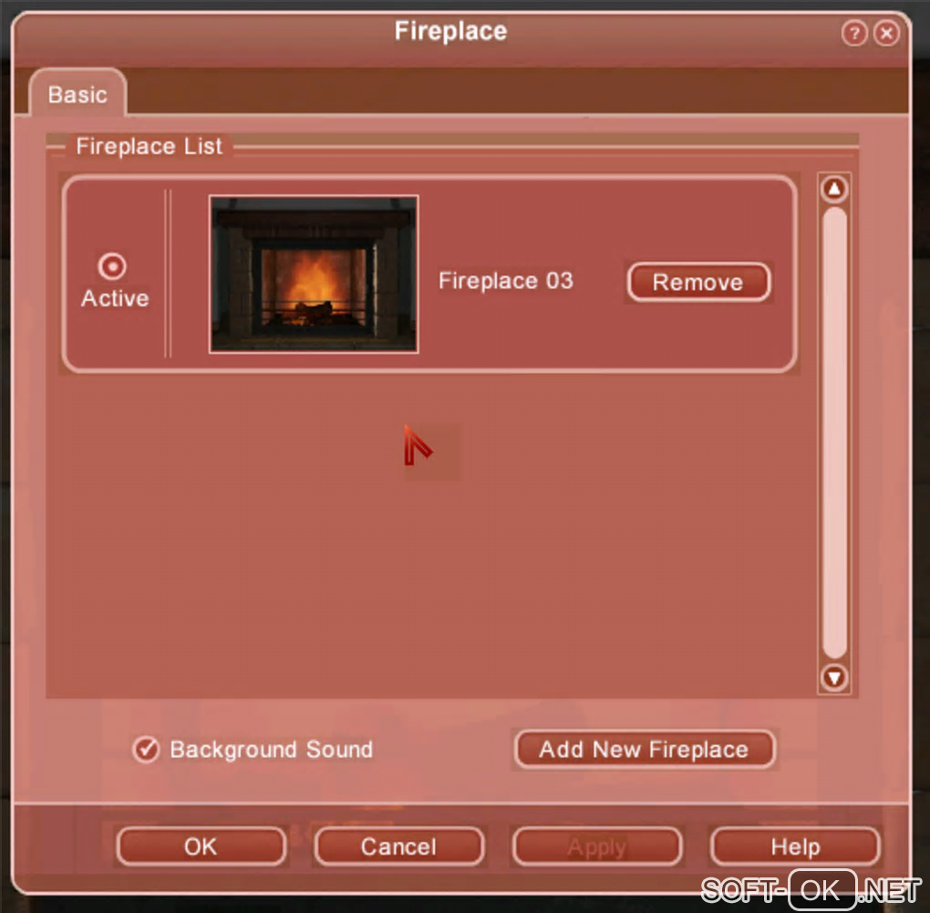 Screenshot №1 "3D Fireplace Screensaver"
