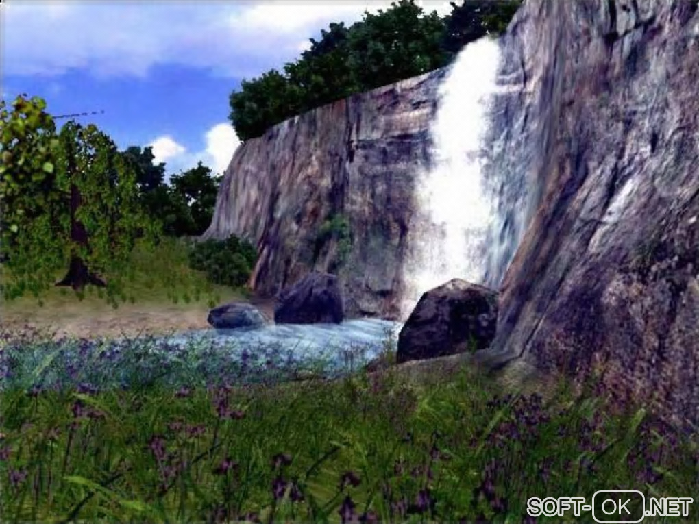 Screenshot №2 "3D Waterfall Screensaver"
