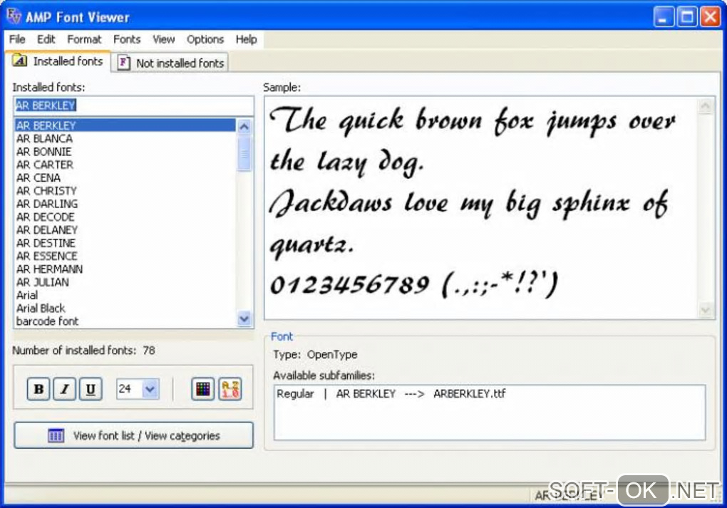 Screenshot №2 "AMP Font Viewer"