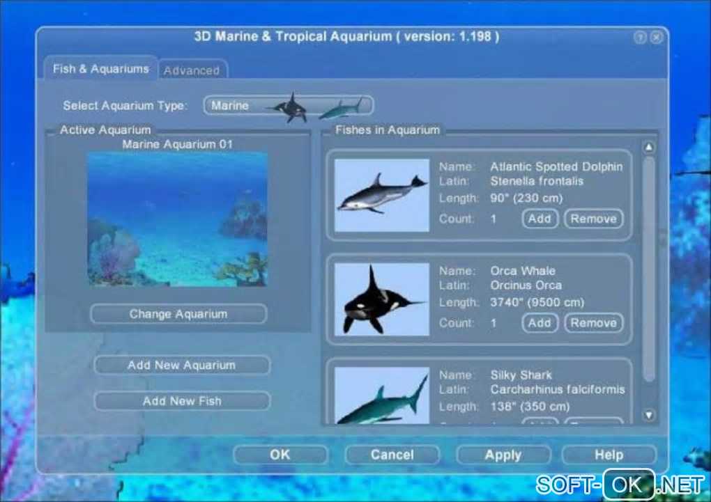 Screenshot №2 "Crawler 3D Marine Aquarium Screensaver"