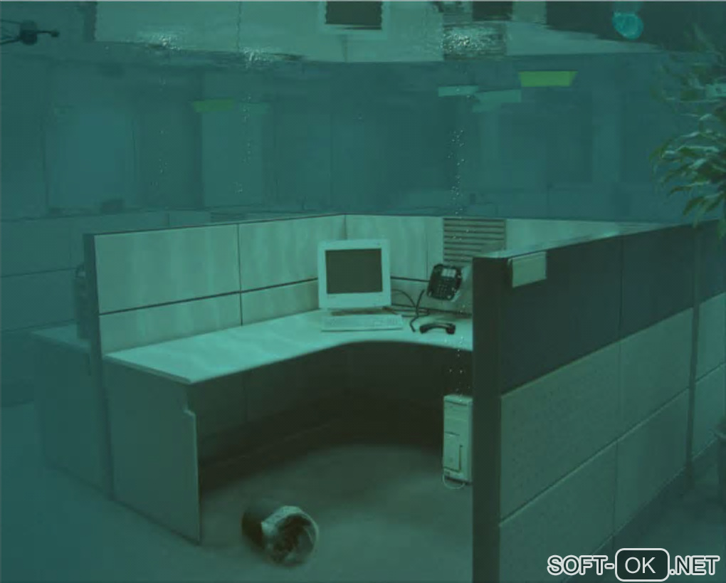 The appearance "Cubicle Flood Screensaver"