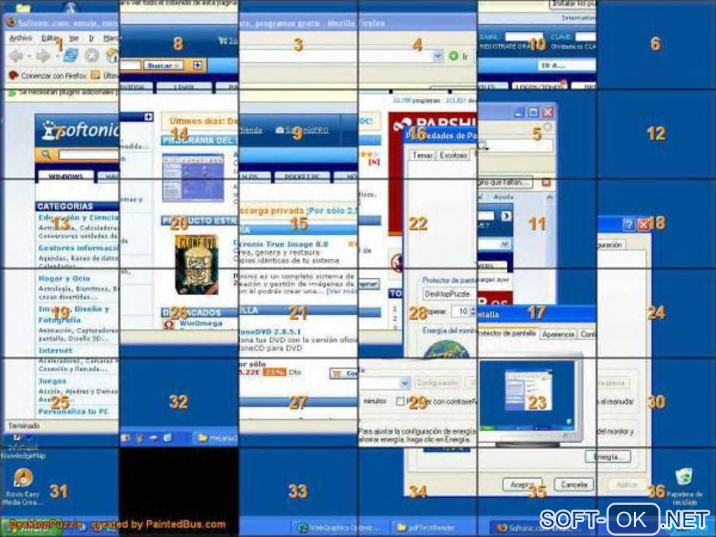 Screenshot №1 "Desktop Puzzle Screensaver"