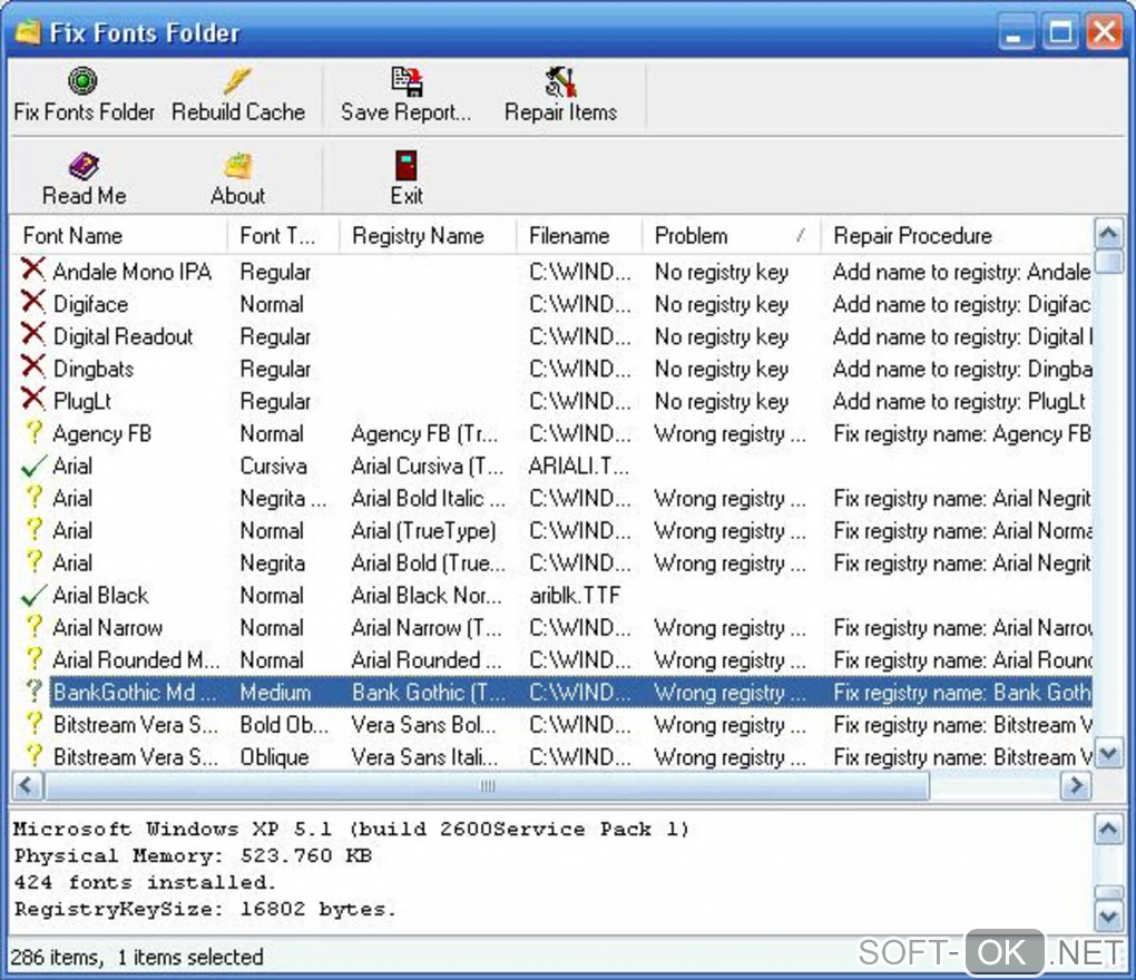 Screenshot №1 "Fix Fonts Folder"