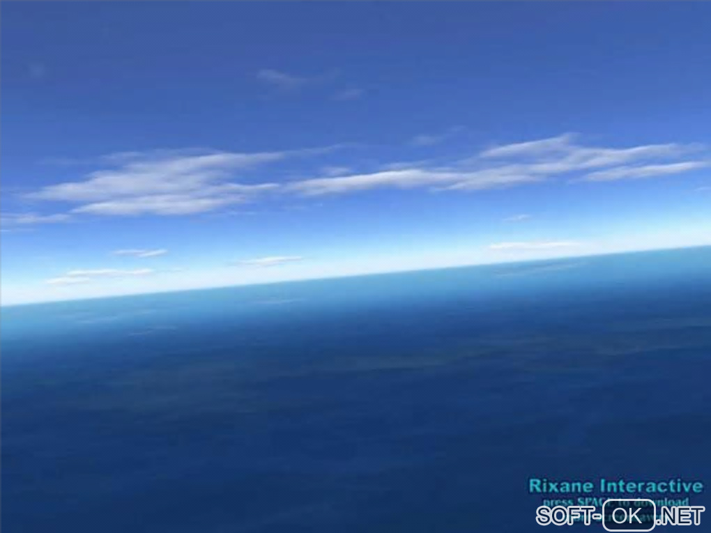 Screenshot №1 "Flight over sea 3D Screensaver"