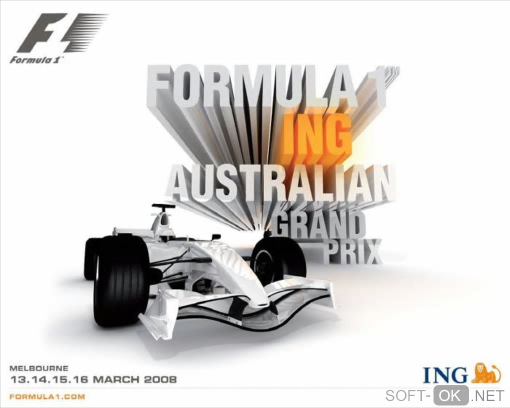 The appearance "Formula 1 2008 Official Artwork Screensaver"