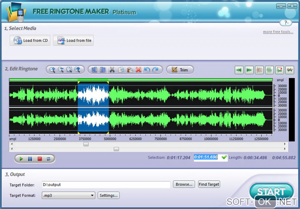 Screenshot №1 "Free Ringtone Maker Platinum"