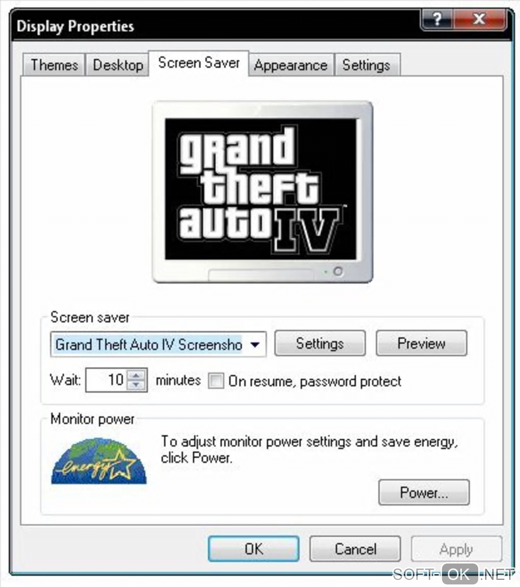 The appearance "Grand Theft Auto (GTA) IV Screensaver"
