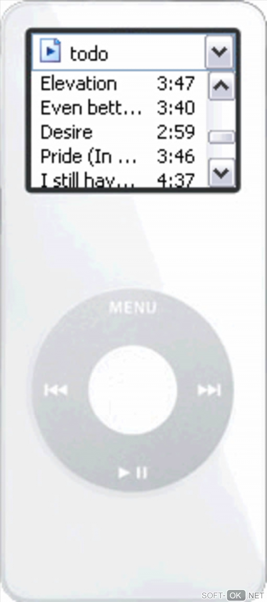 The appearance "iPod Theme for Windows Media Player"