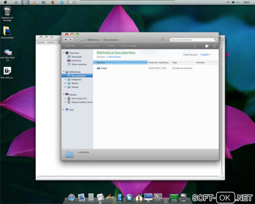 The appearance "Mac OS X Lion Skin Pack"