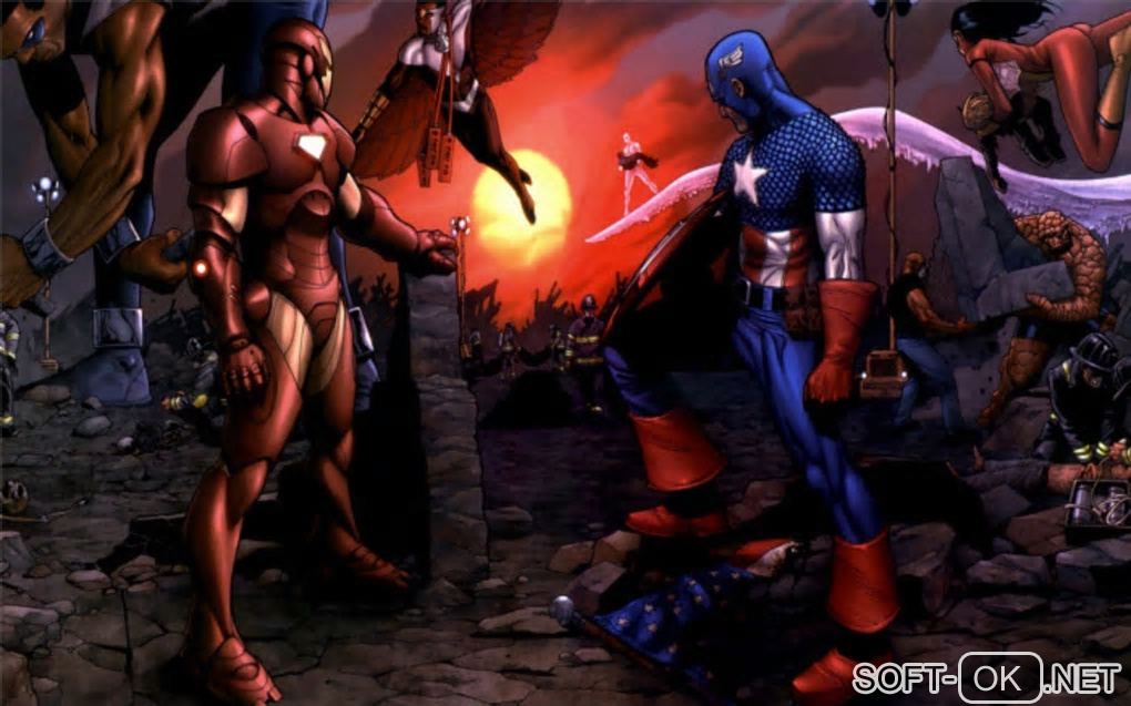 The appearance "Marvel Comics Windows 7 Theme"