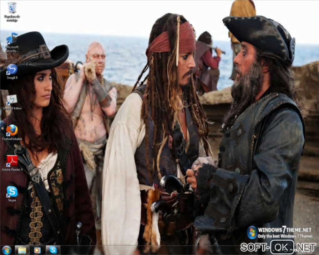The appearance "Pirates of the Caribbean 4 Windows 7 Theme"