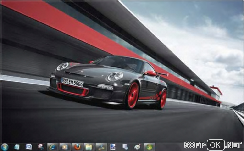 The appearance "Porsche Theme für Windows 7"