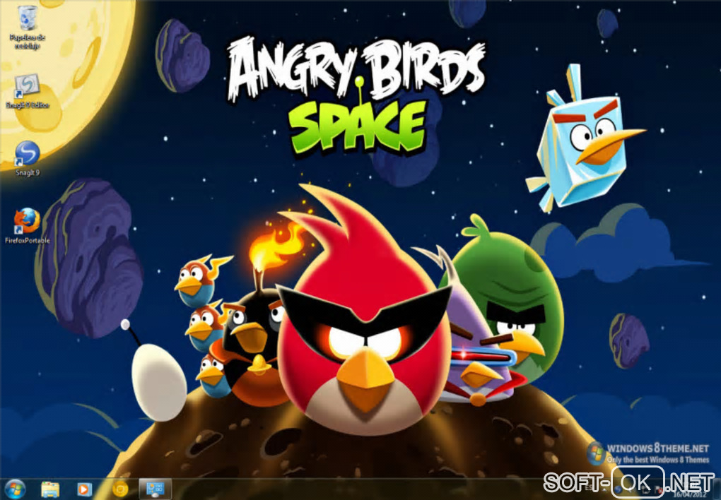 Screenshot №1 "Tema de Angry Birds Space"