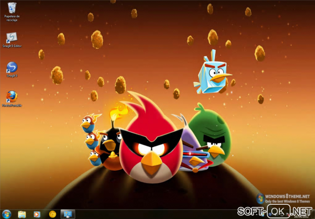 The appearance "Tema de Angry Birds Space"