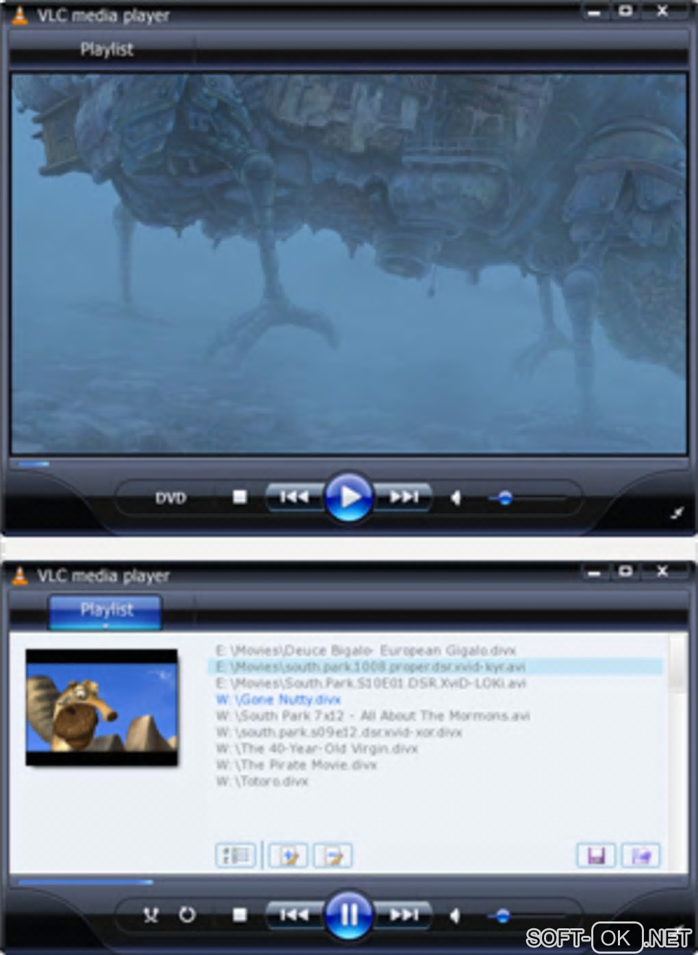The appearance "VLC media player Skins Pack"