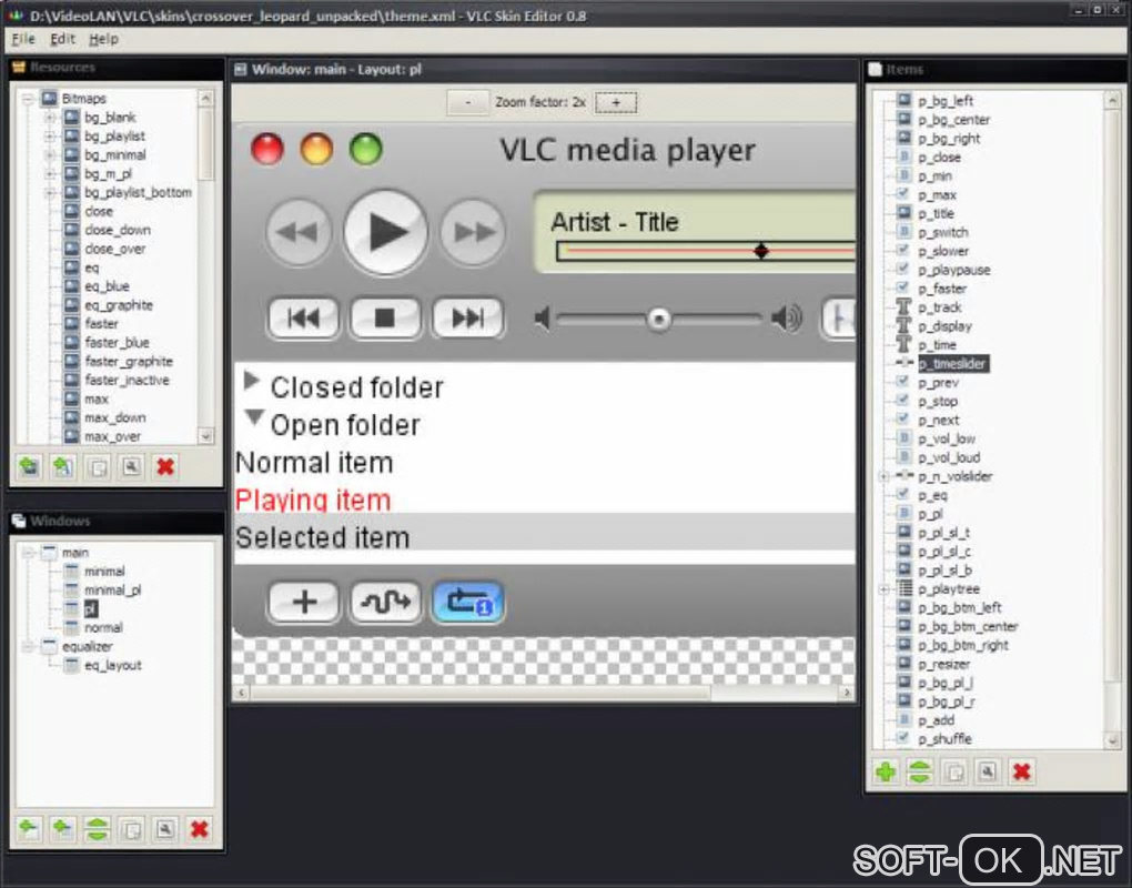 Screenshot №2 "VLC Skin Editor"