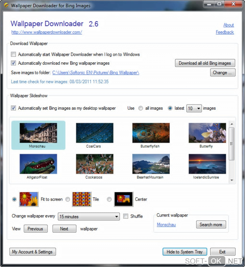 The appearance "Wallpaper Downloader"