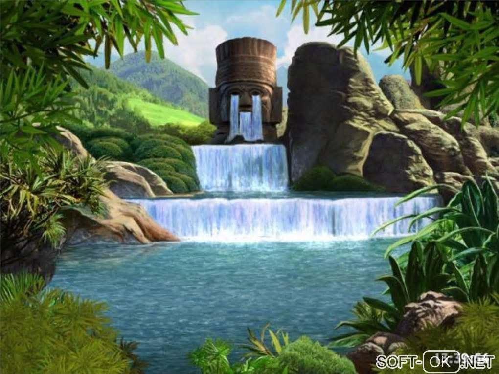 Screenshot №2 "Waterfalls and Ancient Gods screensaver"