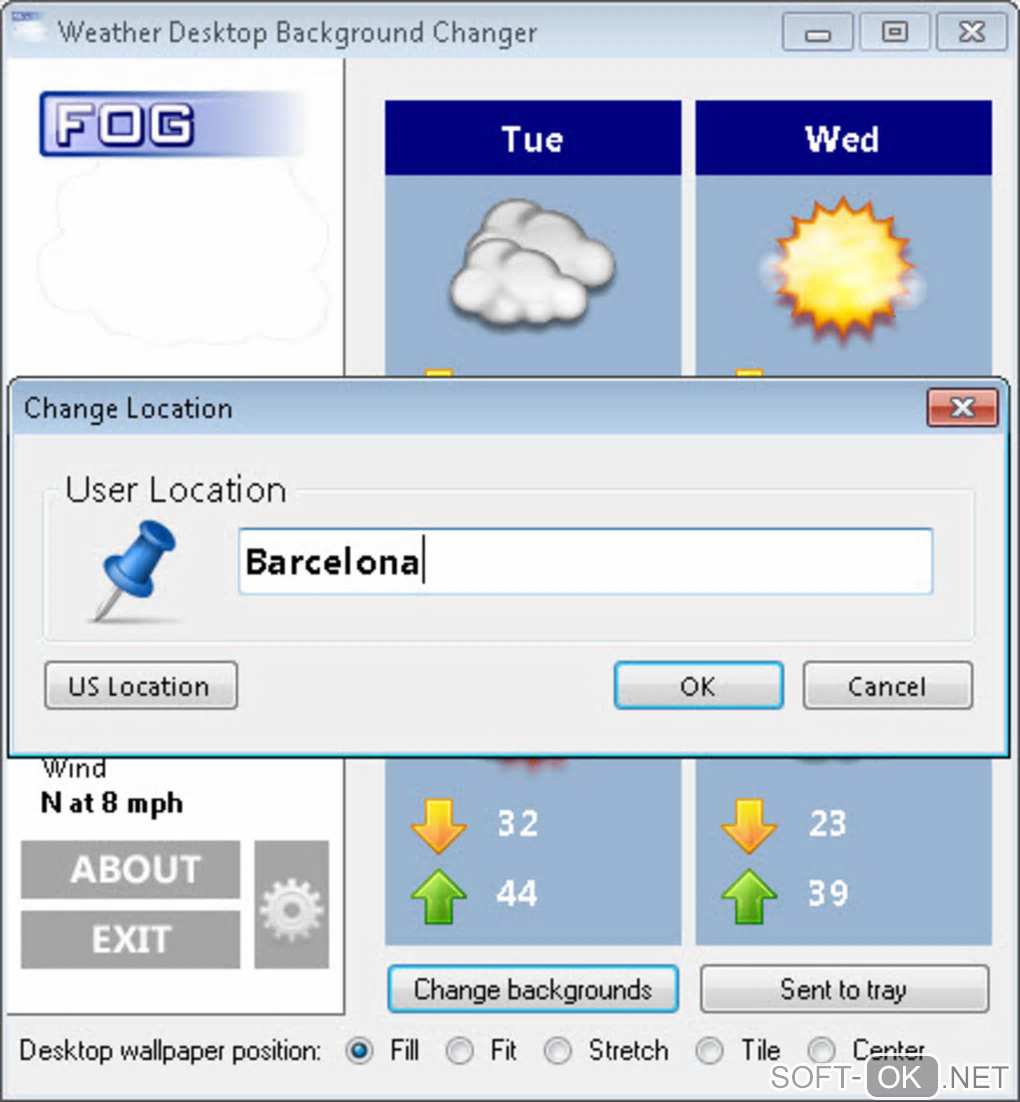 Screenshot №2 "Weather Desktop Background Changer"