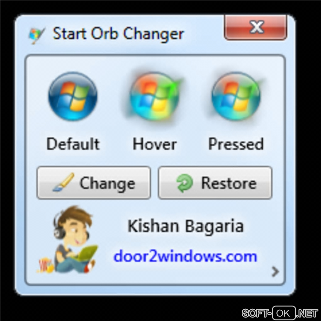 The appearance "Windows 7 Start Orb Changer"