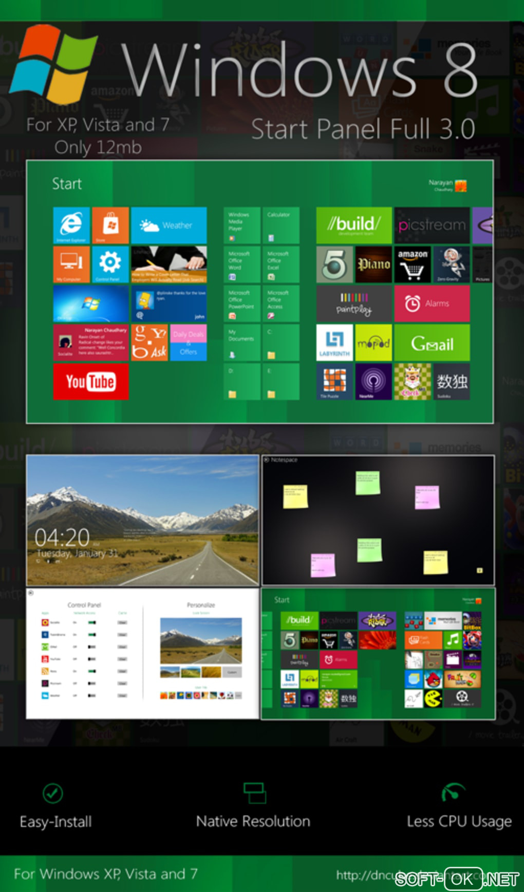 The appearance "Windows 8 Start Screen Full"