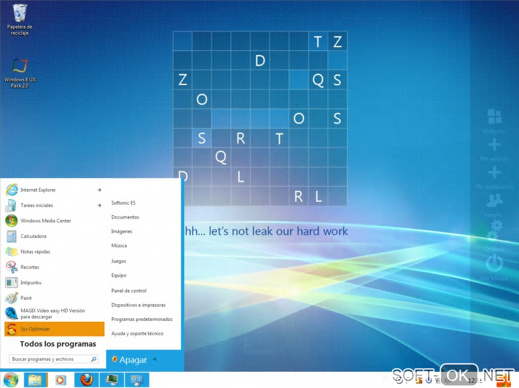 The appearance "Windows 8 UX Pack"