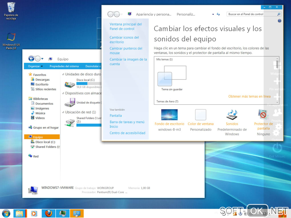The appearance "Windows 8 UX Pack"