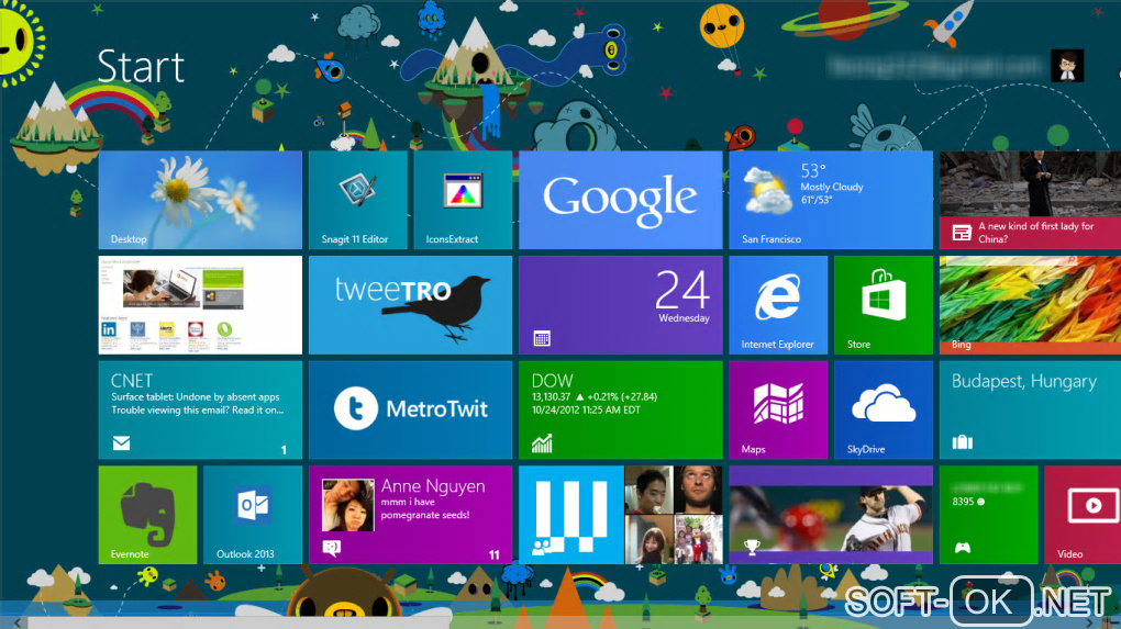 The appearance "Windows 8"