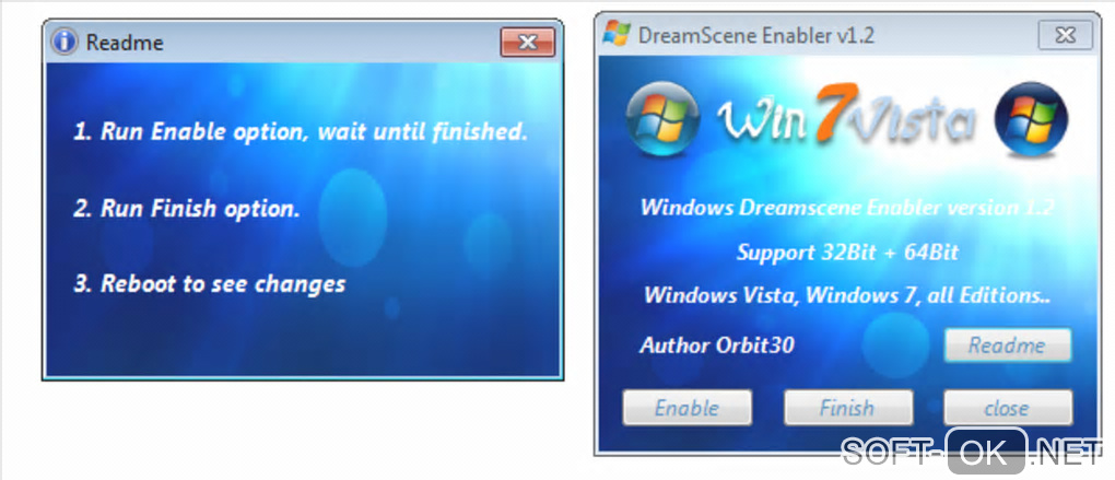 Screenshot №1 "Windows Dreamscene Enabler"