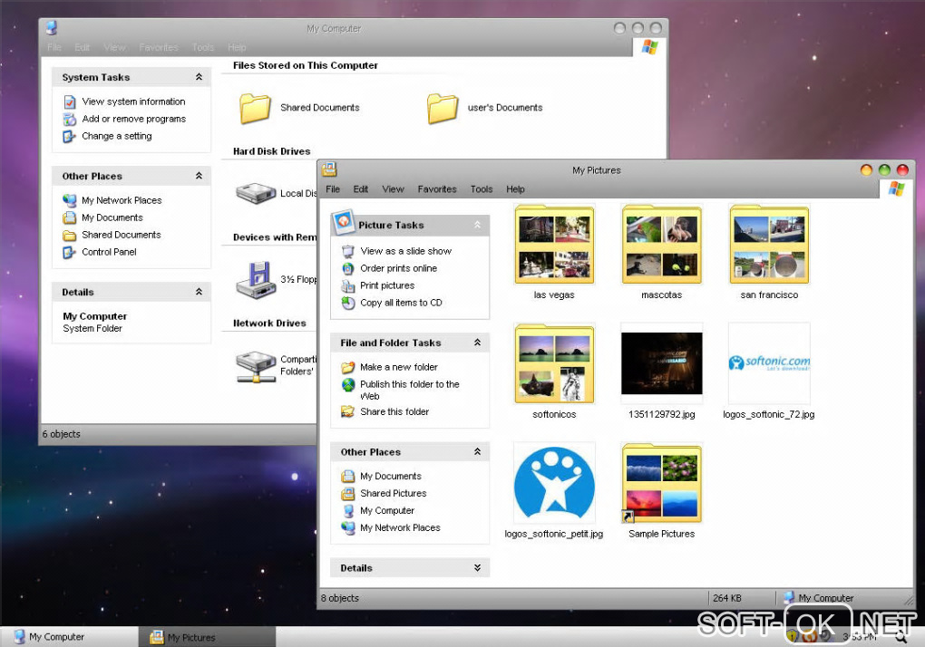 The appearance "Windows Leopard XP OS X"