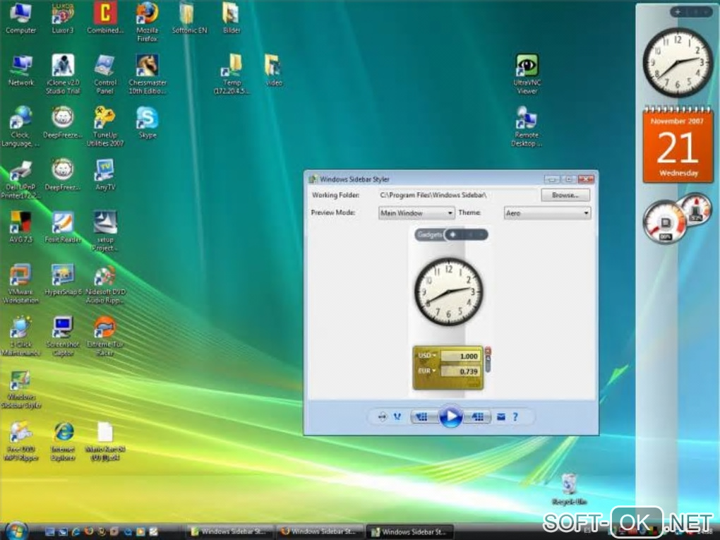 Screenshot №2 "Windows Sidebar Styler"