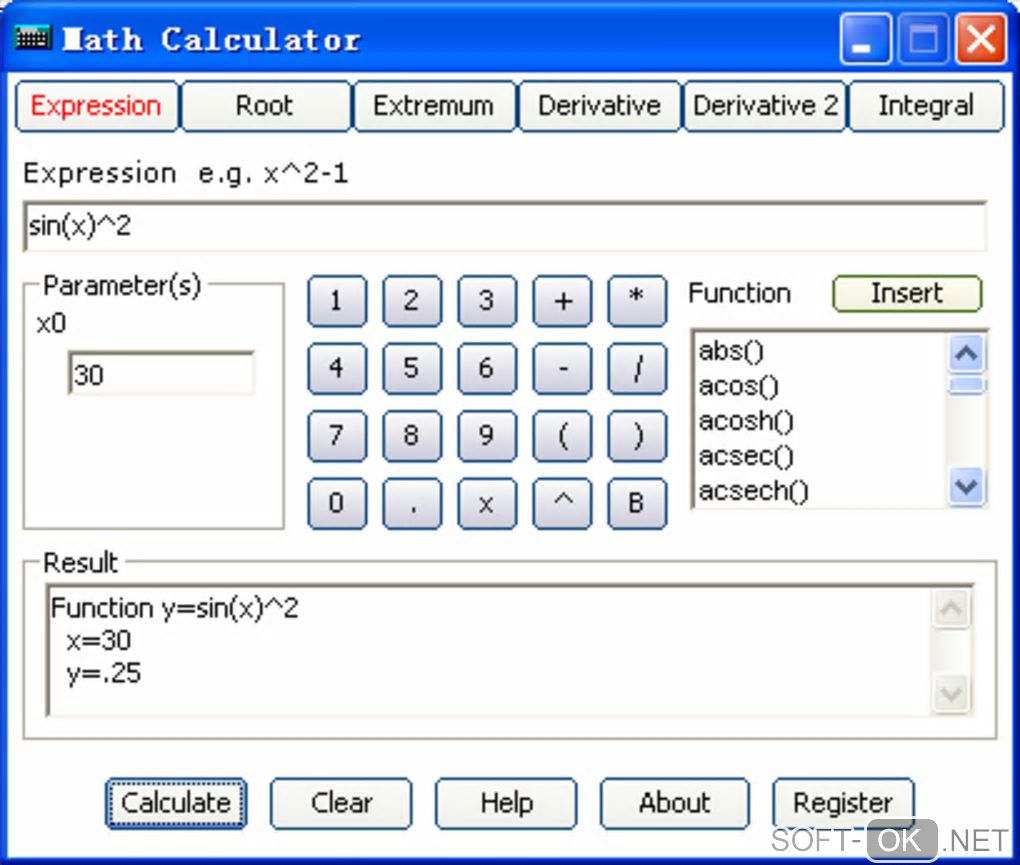 Screenshot №1 "Math Calculator"