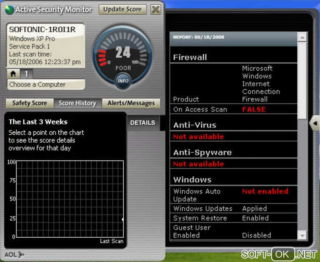 Screenshot №1 "Active Security Monitor"