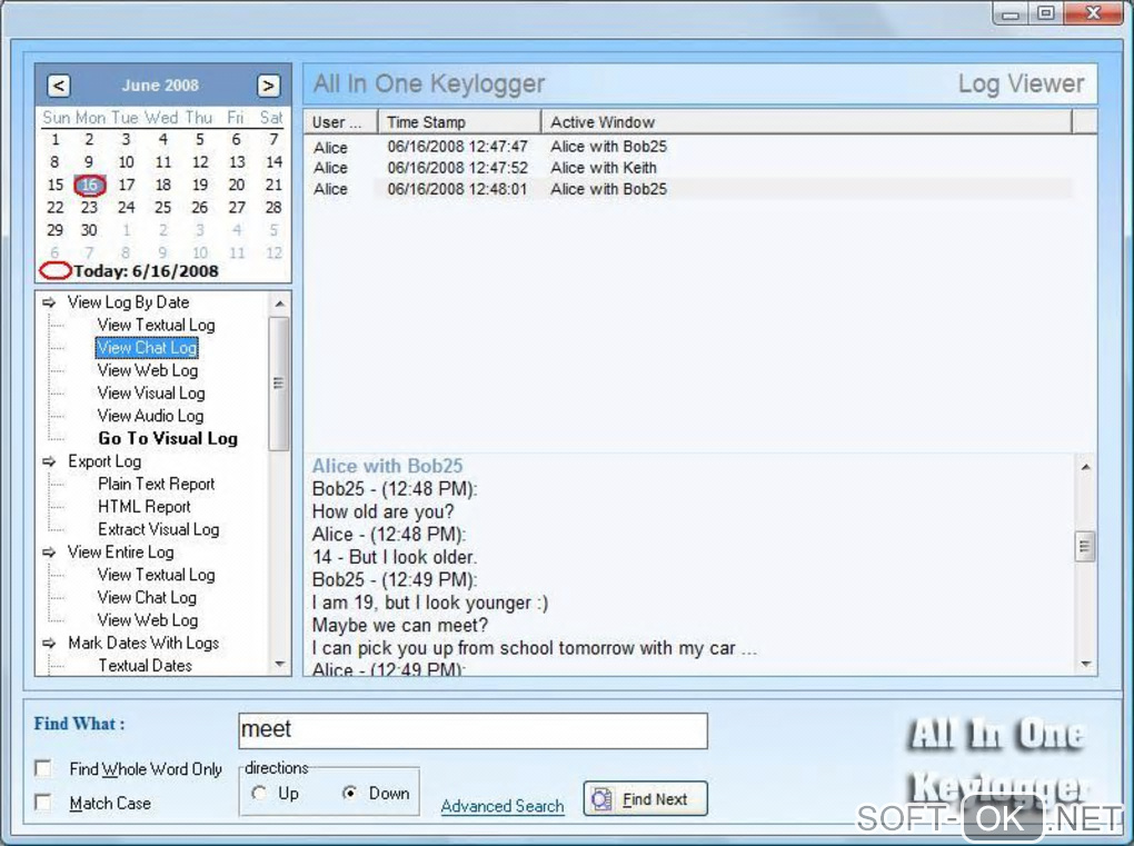 The appearance "All-In-One Keylogger"