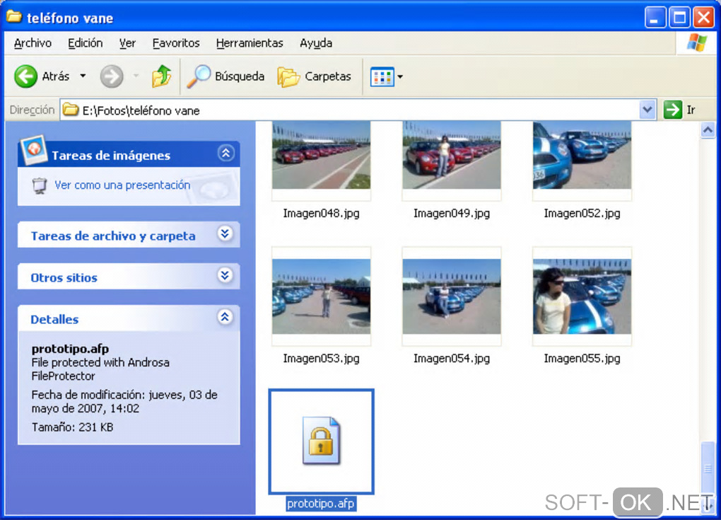 Screenshot №1 "Androsa FileProtector"