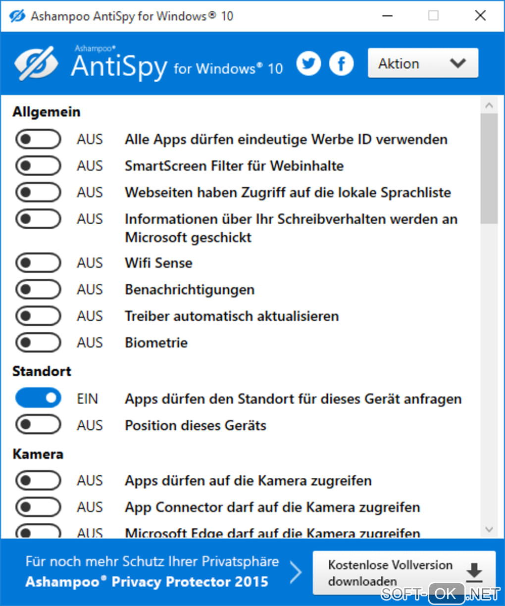 Screenshot №2 "Ashampoo AntiSpy for Windows 10"