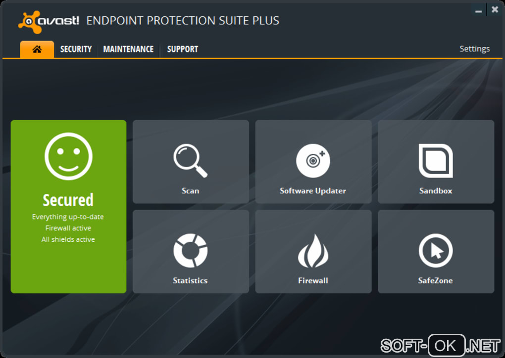 Screenshot №1 "avast! Endpoint Protection Suite Plus"