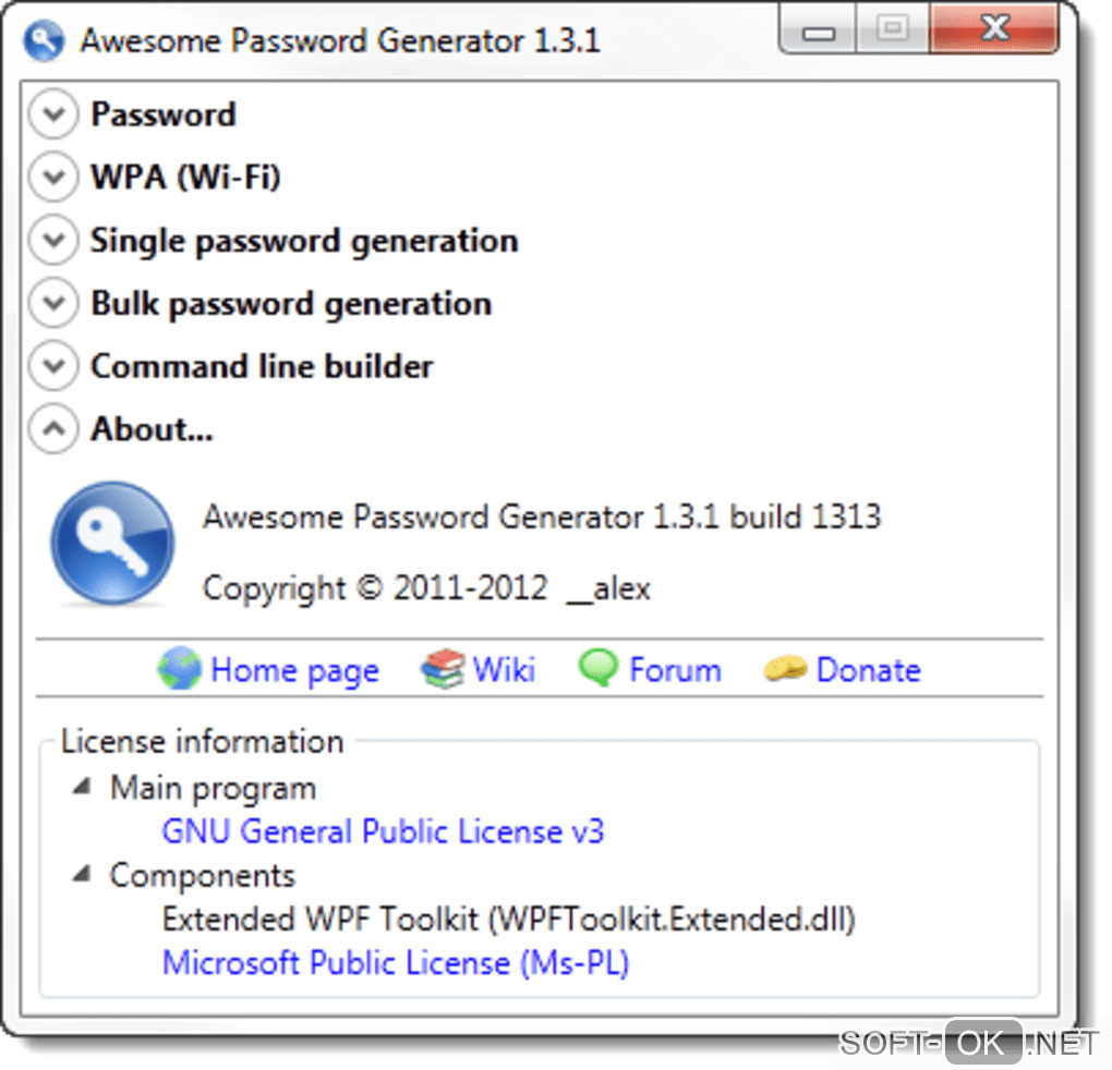 The appearance "Awesome Password Generator Portable"
