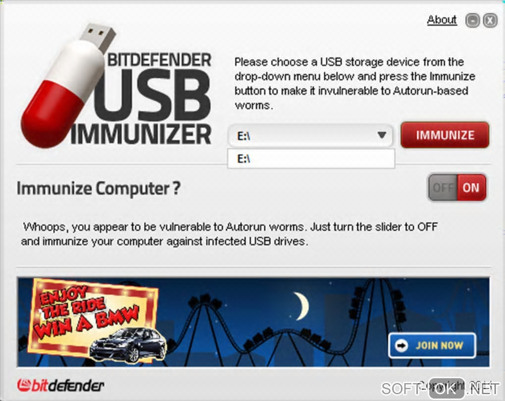 Screenshot №1 "BitDefender USB Immunizer"