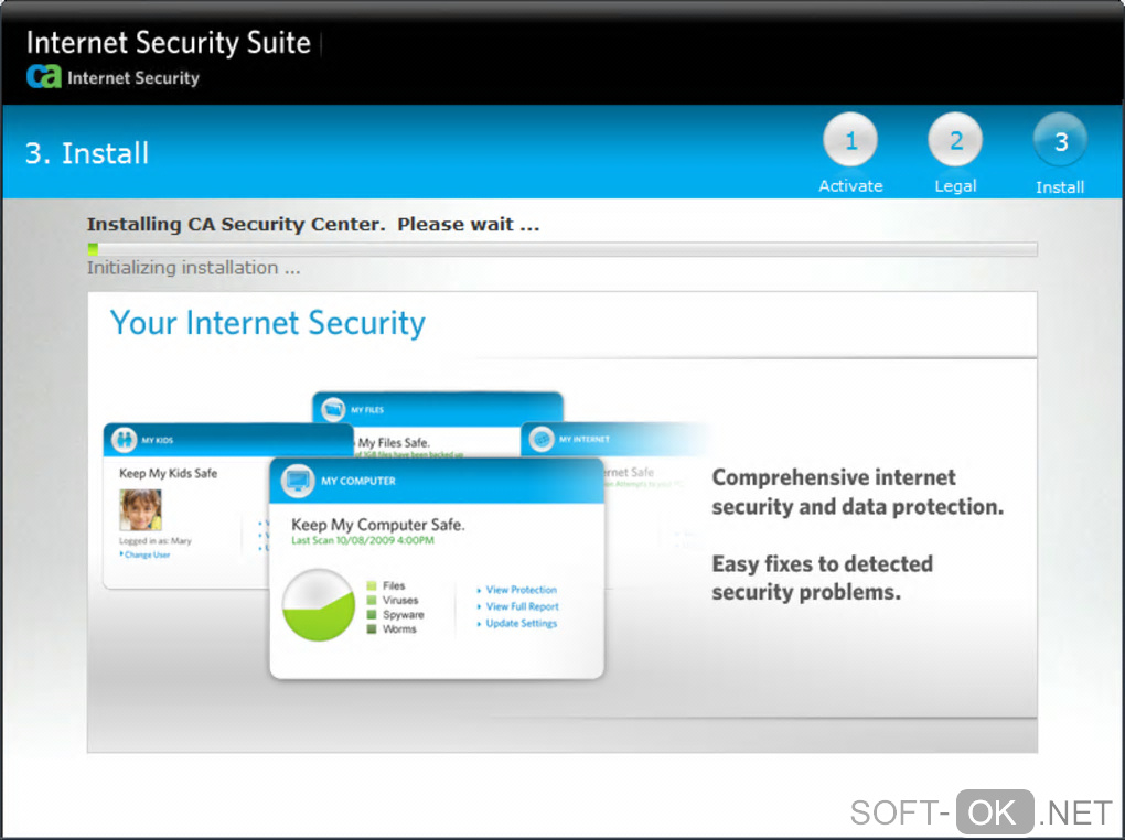 The appearance "CA Internet Security Suite Plus"