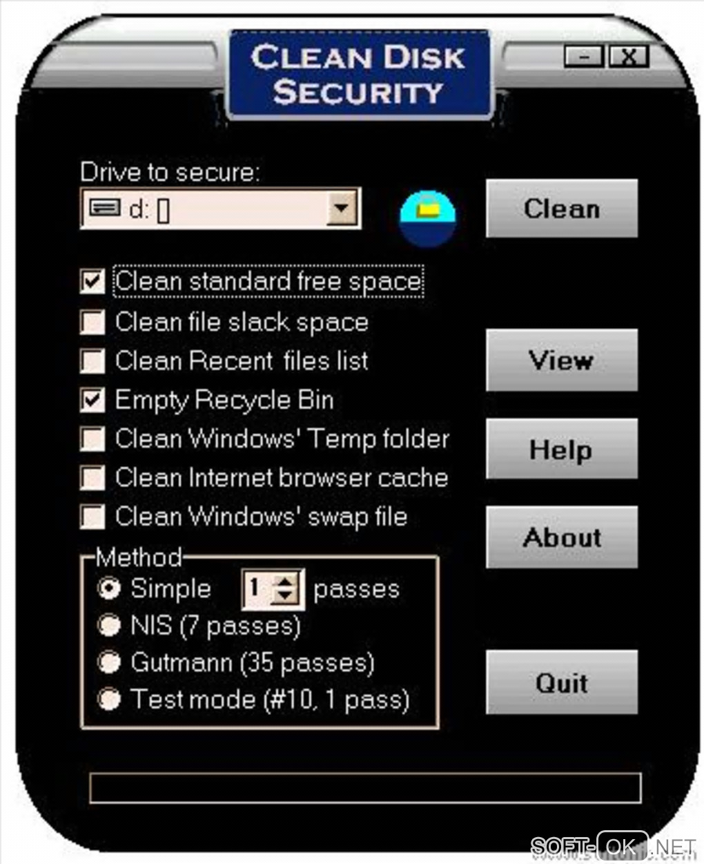 Screenshot №1 "Clean Disk Security"