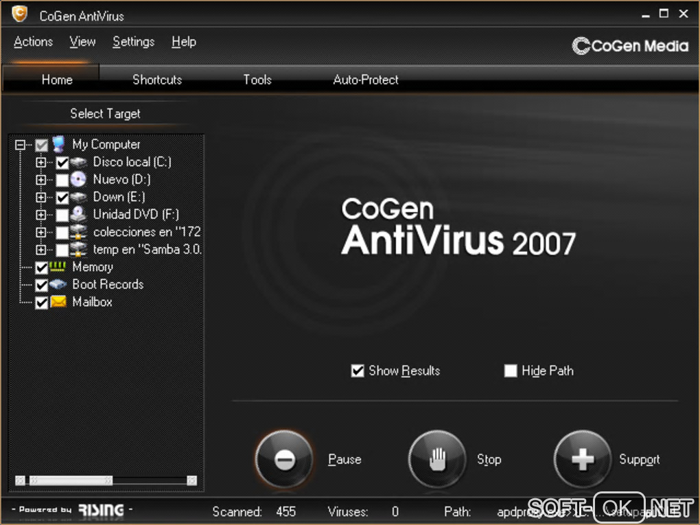 Screenshot №2 "CoGen AntiVirus 2007"