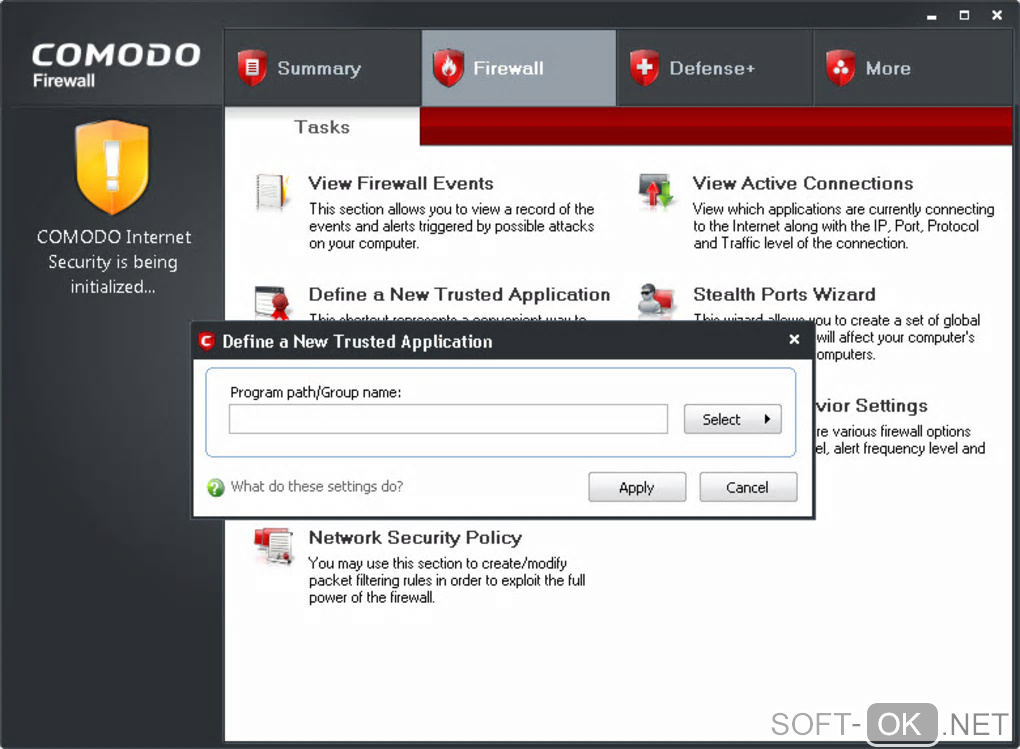 The appearance "Comodo Firewall"